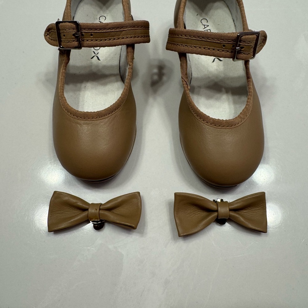 Brown Kids Shoes with Bow Accents